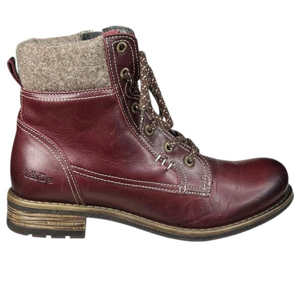 Taos Women’s Cutie Red Leather Side Zip Ankle Boot Size US 5.5 - Picture 1 of 11